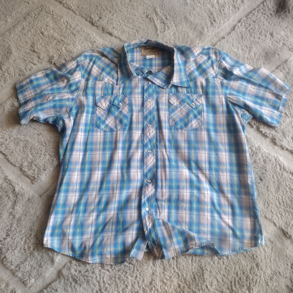 Wrangler Western Pearl Snap Shirt XXL 2XL Sawtooth Pockets
